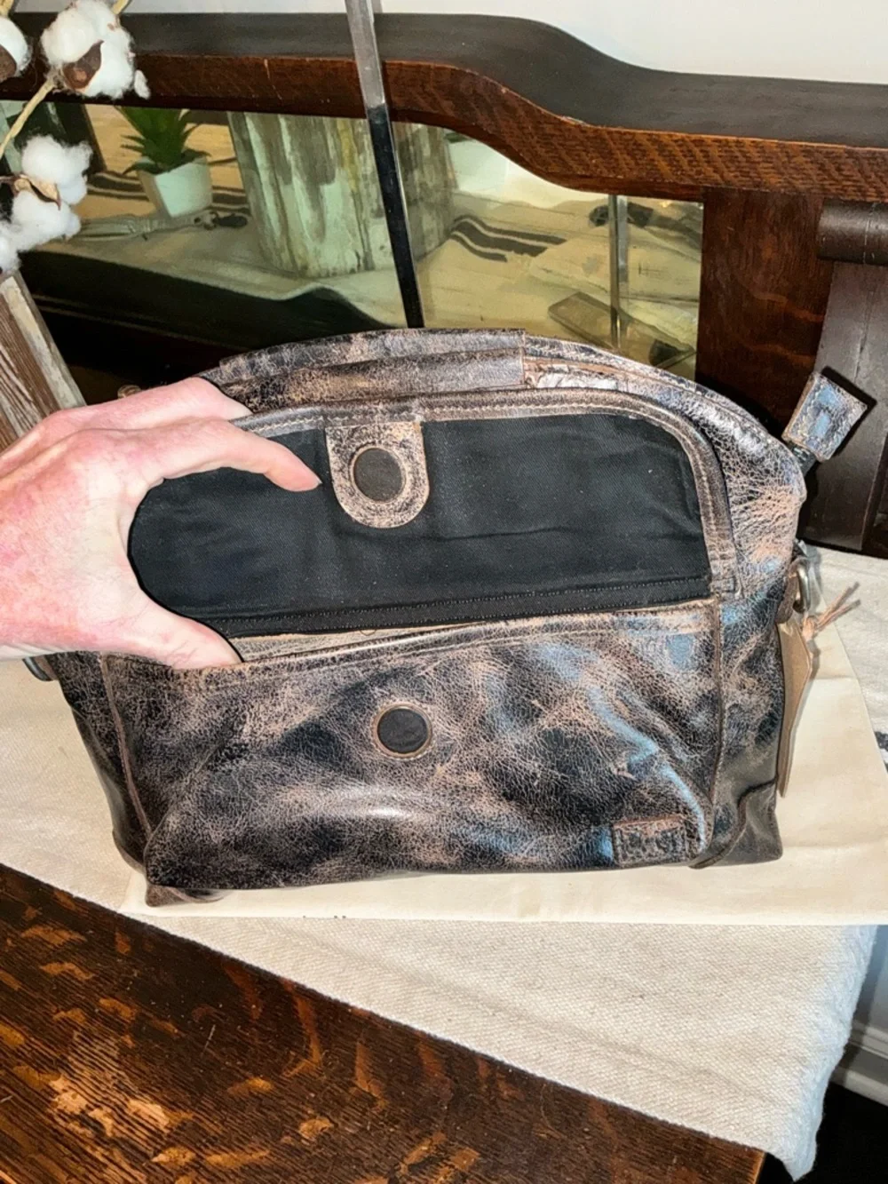 NWT Bed Stu Leather Greenway Handbag Crossbody Bag Black Lux MSRP $265 - Picture 12 of 15